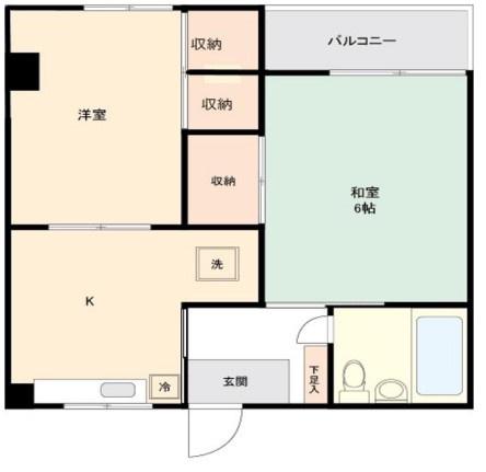 トルース相模原(2K/1階)の間取り写真