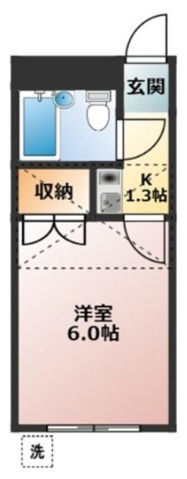 プロシード浦賀丘(1K/1階)の間取り写真