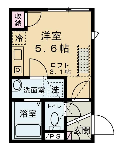 べステージ大船Ⅲ(ワンルーム/1階)の間取り写真