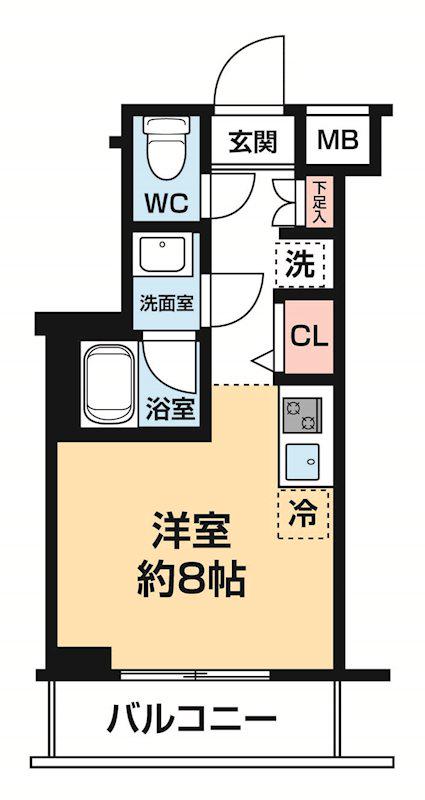 ARCOBALENO KAWASAKI ウエスト(ワンルーム/5階)の間取り写真