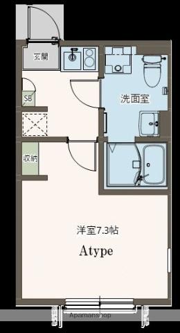 エイグラン 小田急相模原 2(1K/1階)の間取り写真
