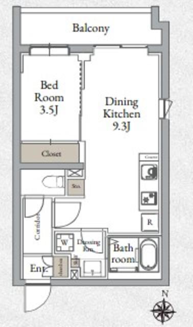 LIVE CASA千鳥町(1DK/3階)の間取り写真