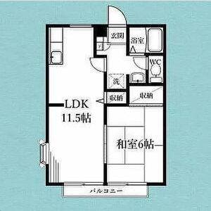 インターハイツ・B(1LDK/2階)の間取り写真