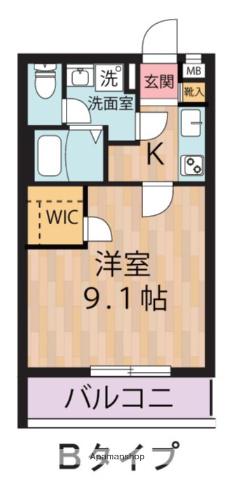 BEAM RIVER川崎(1K/3階)の間取り写真