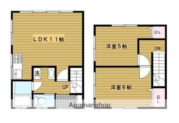 今泉２丁目テラスハウス(2LDK)の間取り写真