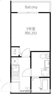 MODERN GLAD 保土ヶ谷(1K/1階)の間取り写真