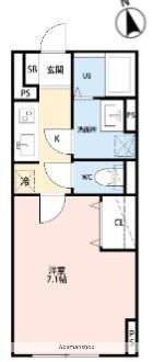 デオダラ テラス(1K/1階)の間取り写真