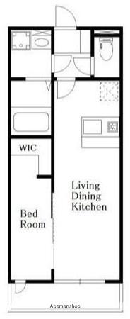 相模線 厚木駅 徒歩1分 2階建 築3年(1LDK/2階)の間取り写真