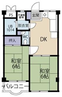 クロノス駒岡(2DK/3階)の間取り写真