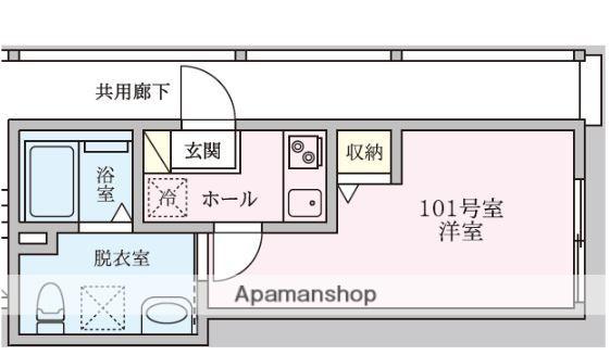 COLINA保土ヶ谷(1K/1階)の間取り写真