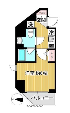SHOKEN RESIDENCE横浜鶴見Ⅲ(1K/9階)の間取り写真