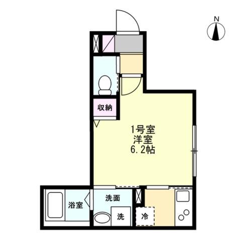 ベイルーム大和中央(1K/3階)の間取り写真