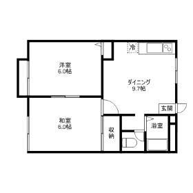 湘南サンライズガーデンA棟(2DK/2階)の間取り写真