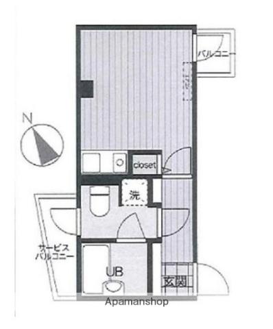 トレーノ鶴見(1K/1階)の間取り写真