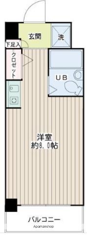 RKB24(ワンルーム/1階)の間取り写真