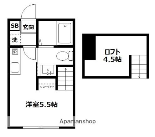 BRICKS(ワンルーム/1階)の間取り写真