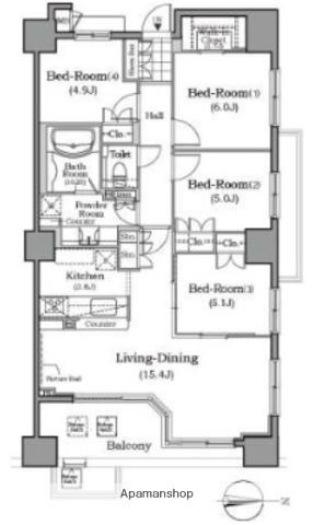 ザレジデンス本牧横浜ベイサイド 12階階 間取り