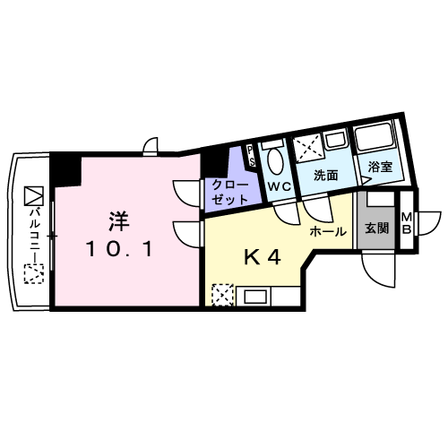 ヤマトエストASAHIYA(1K/5階)の間取り写真