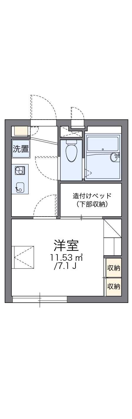レオパレスカトレアⅡ(1K/1階)の間取り写真
