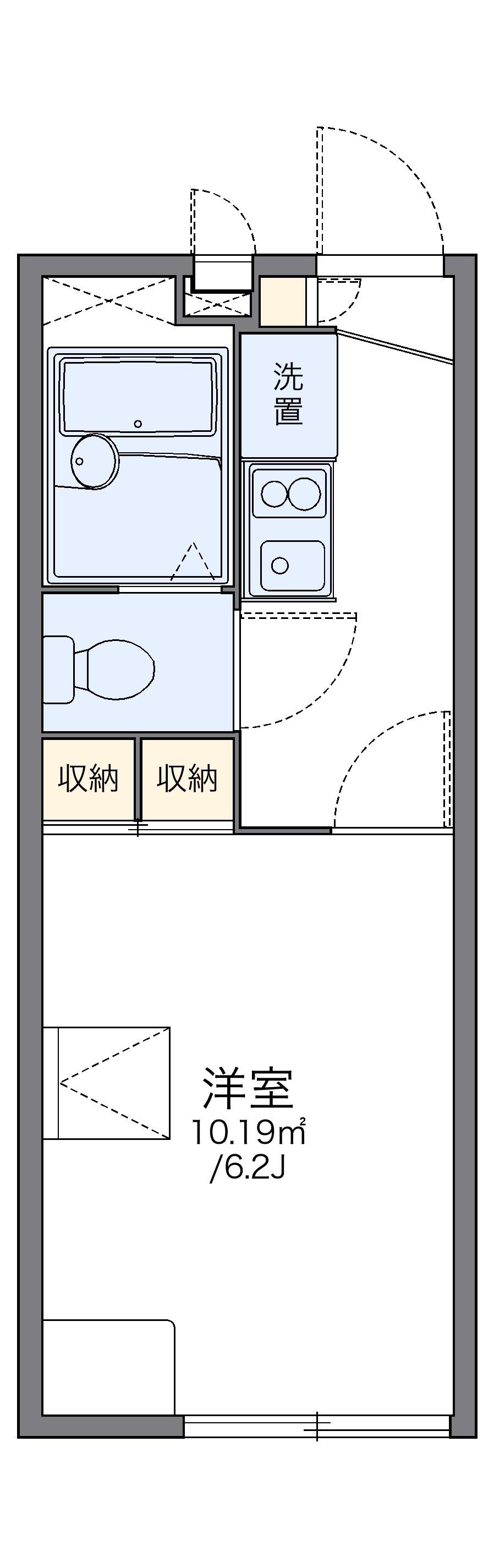 レオパレス湘南(1K/1階)の間取り写真