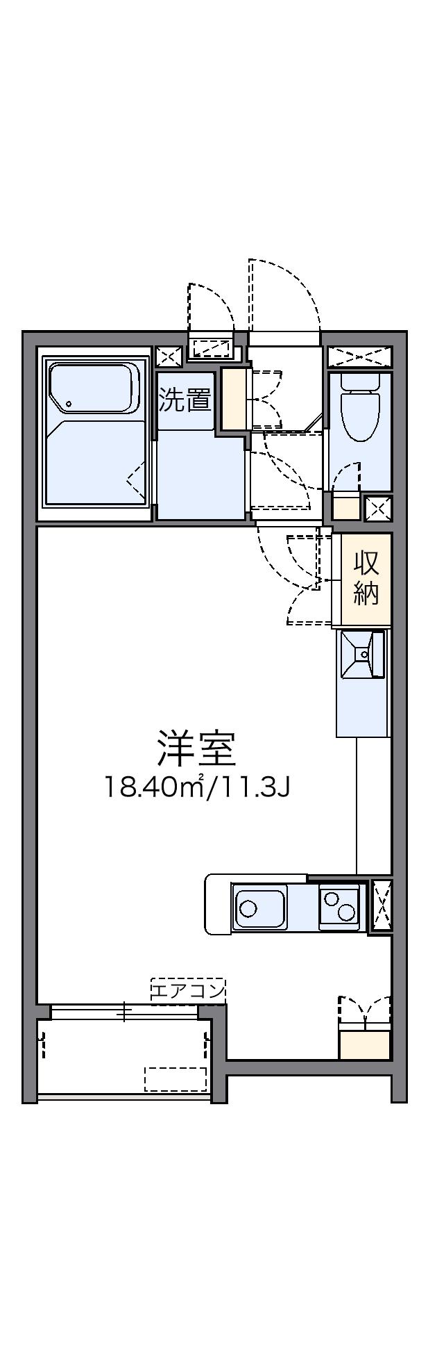 レオネクストベルジュ(ワンルーム/2階)の間取り写真