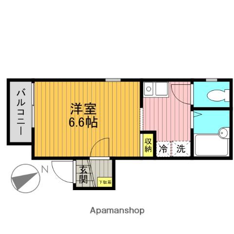 サンタハウス(1K/3階)の間取り写真
