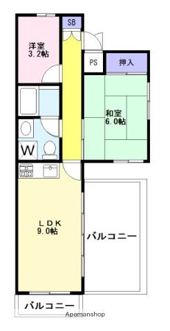 サウスピア鶴見(1SLDK/5階)の間取り写真