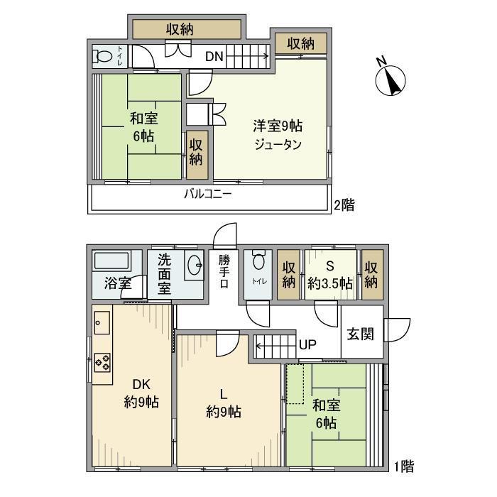 湘南モノレール 西鎌倉駅 徒歩8分 2階建 築54年(3LDK)の間取り写真
