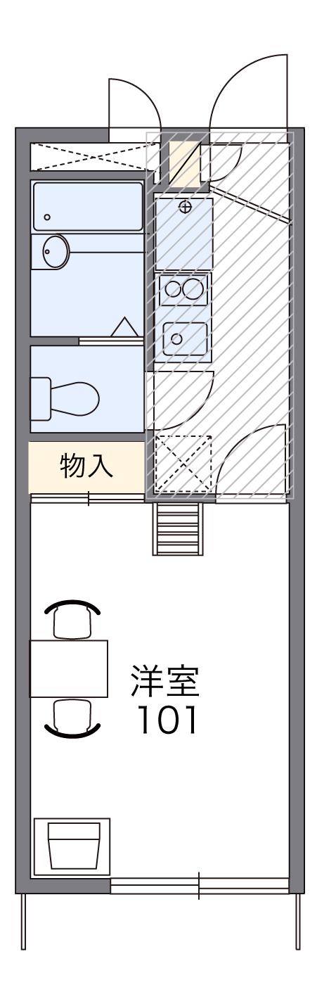 レオパレスエスペランサ公田(1K/1階)の間取り写真