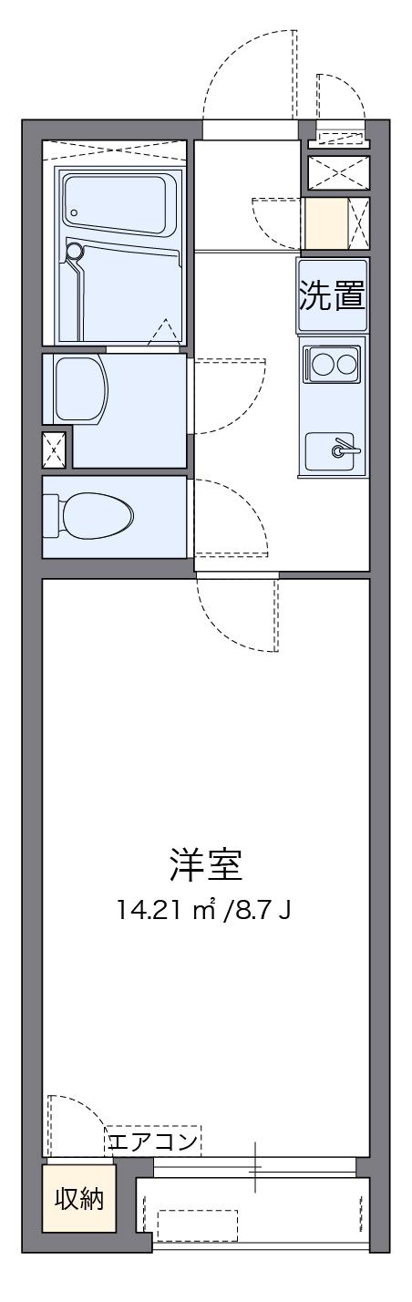 クレイノジュネス南栗原(1K/2階)の間取り写真