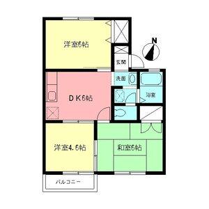 ファミール中里(3DK/2階)の間取り写真