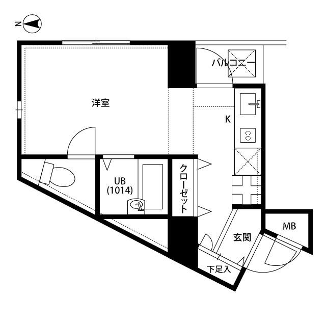 プレール南馬込(1K/6階)の間取り写真