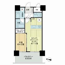 スタジオデン横濱大通公園(1LDK/8階)の間取り写真