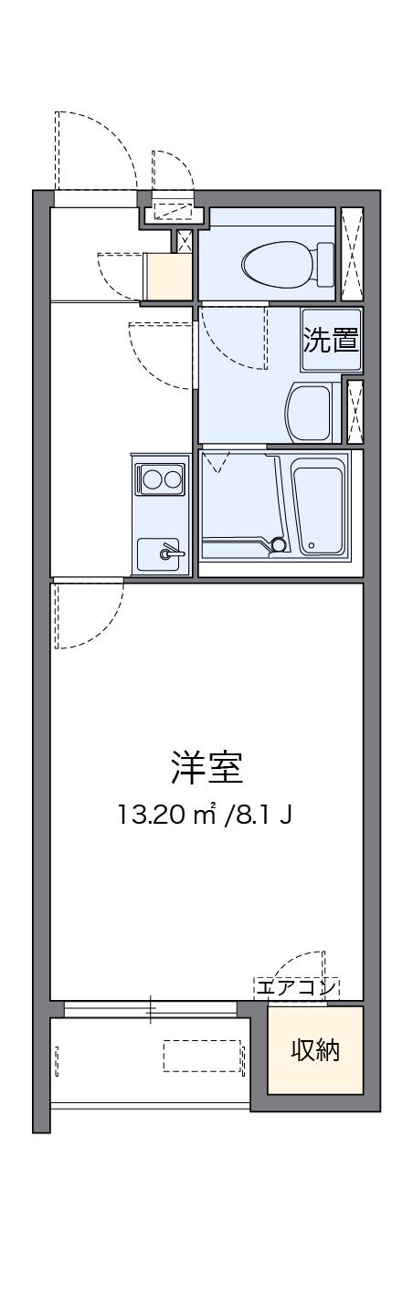 クレイノファースト東原(1K/2階)の間取り写真