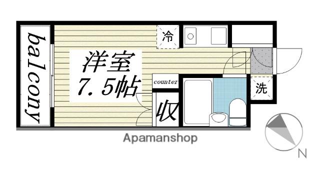 メゾン・ドセヴェールNO2(ワンルーム/5階)の間取り写真