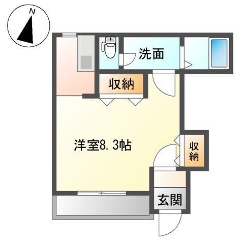 VILLETTA辻堂元町(1K/1階)の間取り写真