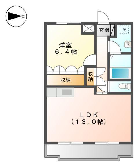 エルンテ・オーシモ(1LDK/2階)の間取り写真