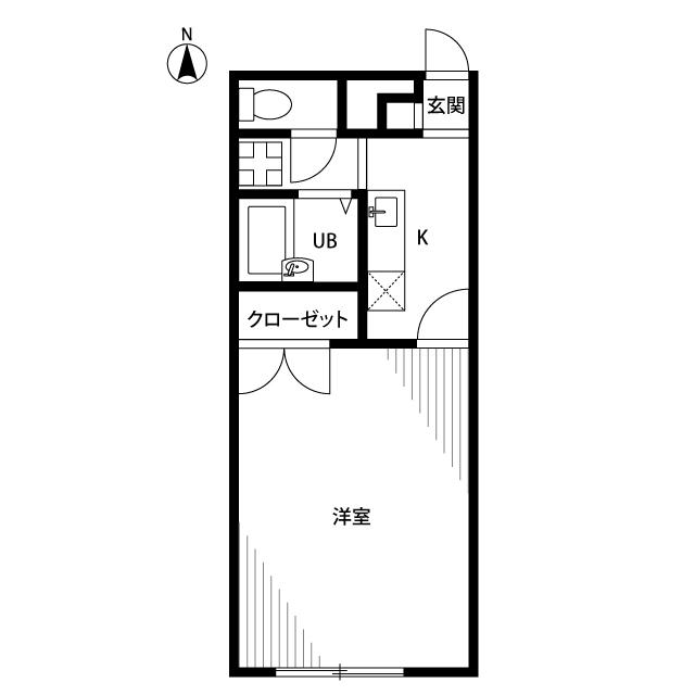 プレジール東逸見(1K/2階)の間取り写真