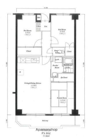 パステル八芳(3LDK/3階)の間取り写真