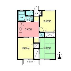 NYコーポ・D(3DK/2階)の間取り写真