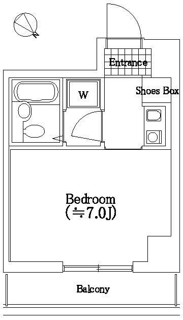 ランデージ東雪ヶ谷(1K/4階)の間取り写真