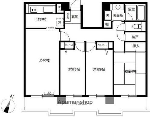 ファミリオン本厚木(3SLDK/2階)の間取り写真