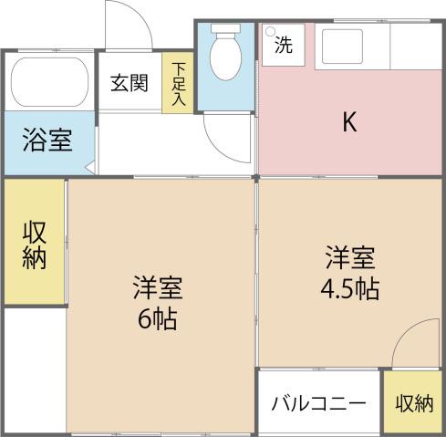 COSTA三田南(2K/2階)の間取り写真