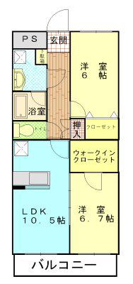 フェニーチェ(2LDK/1階)の間取り写真