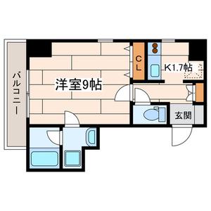 ウエスト COURT川崎大師(1K/4階)の間取り写真