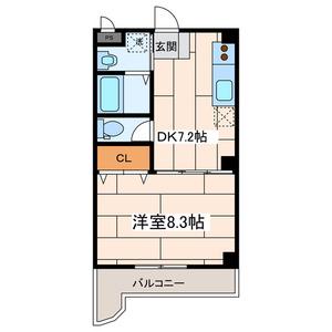 LUMIERE(1DK/1階)の間取り写真