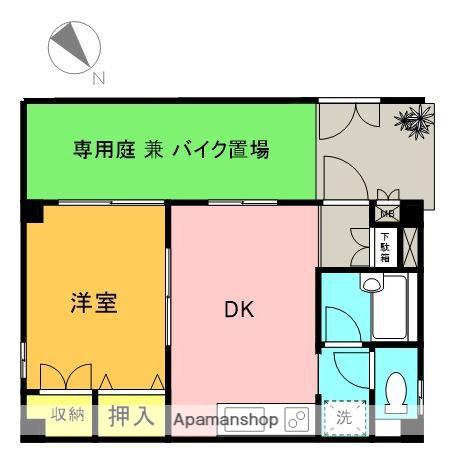 小林ビル(1DK/1階)の間取り写真