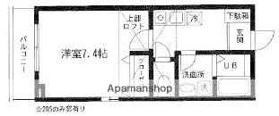 ティーオーパレス(ワンルーム/2階)の間取り写真