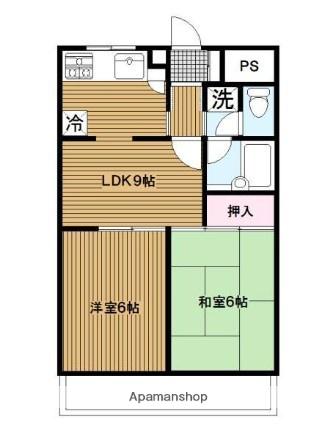 グランドエル山太(2LDK/4階)の間取り写真