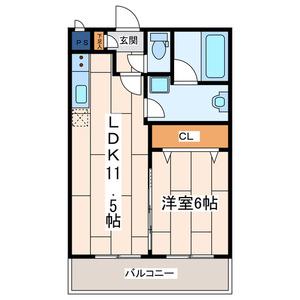 ライラック ハイム(1LDK/1階)の間取り写真